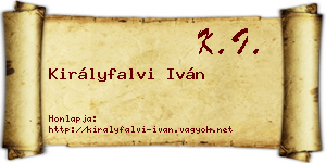 Királyfalvi Iván névjegykártya