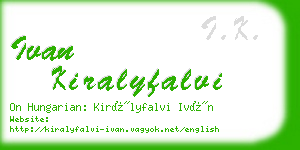 ivan kiralyfalvi business card